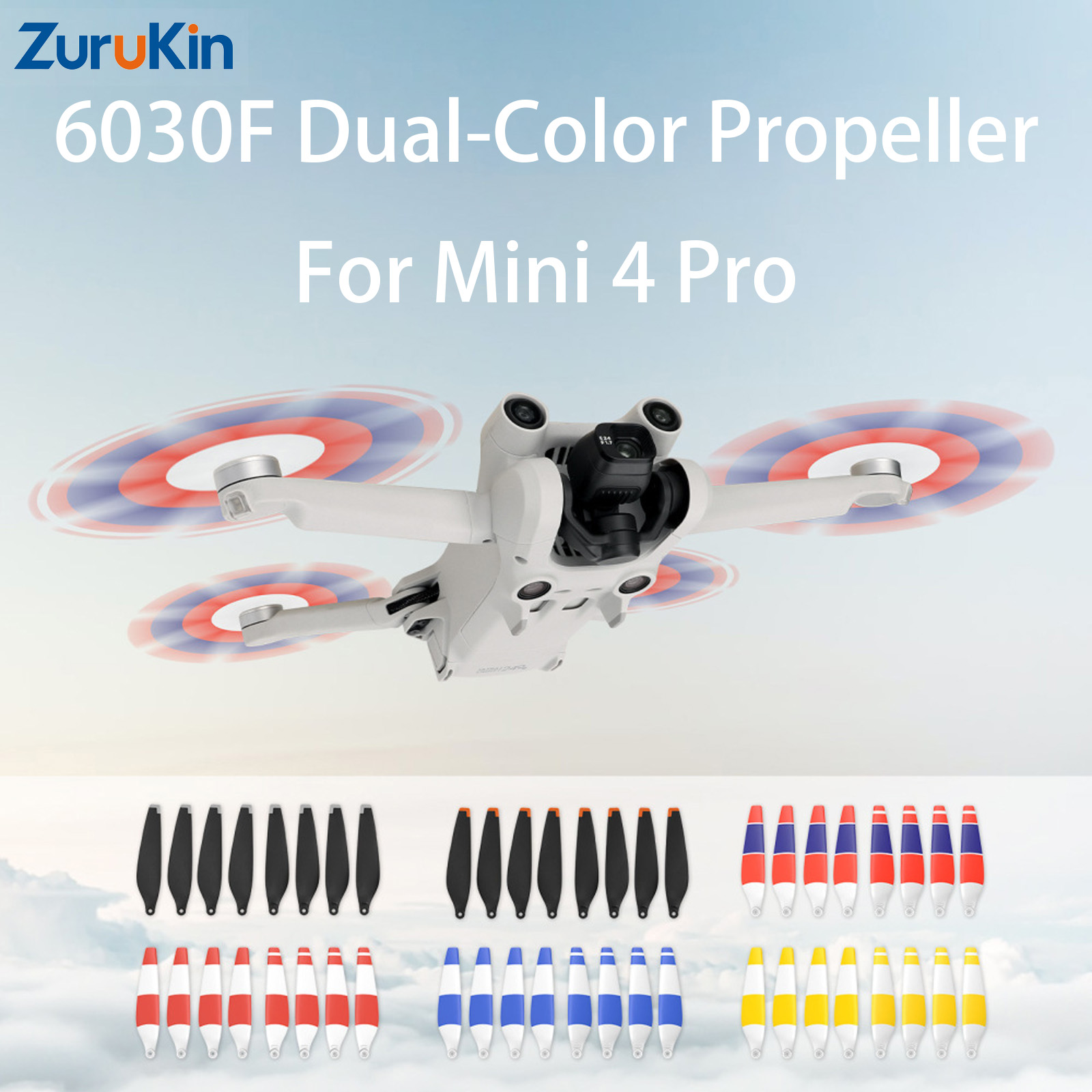 Dji Drone Mini 4 Pro - 8 Piezas de Hélices Coloridas 6030F