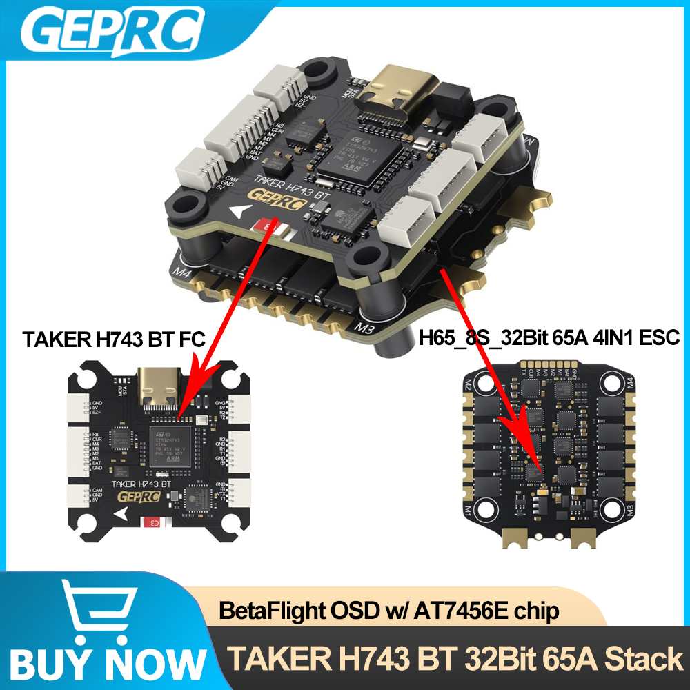 GEPRC TAKER H743 BT 32Bit 65A  - Fpv Drone Flight Controller reseña y precio